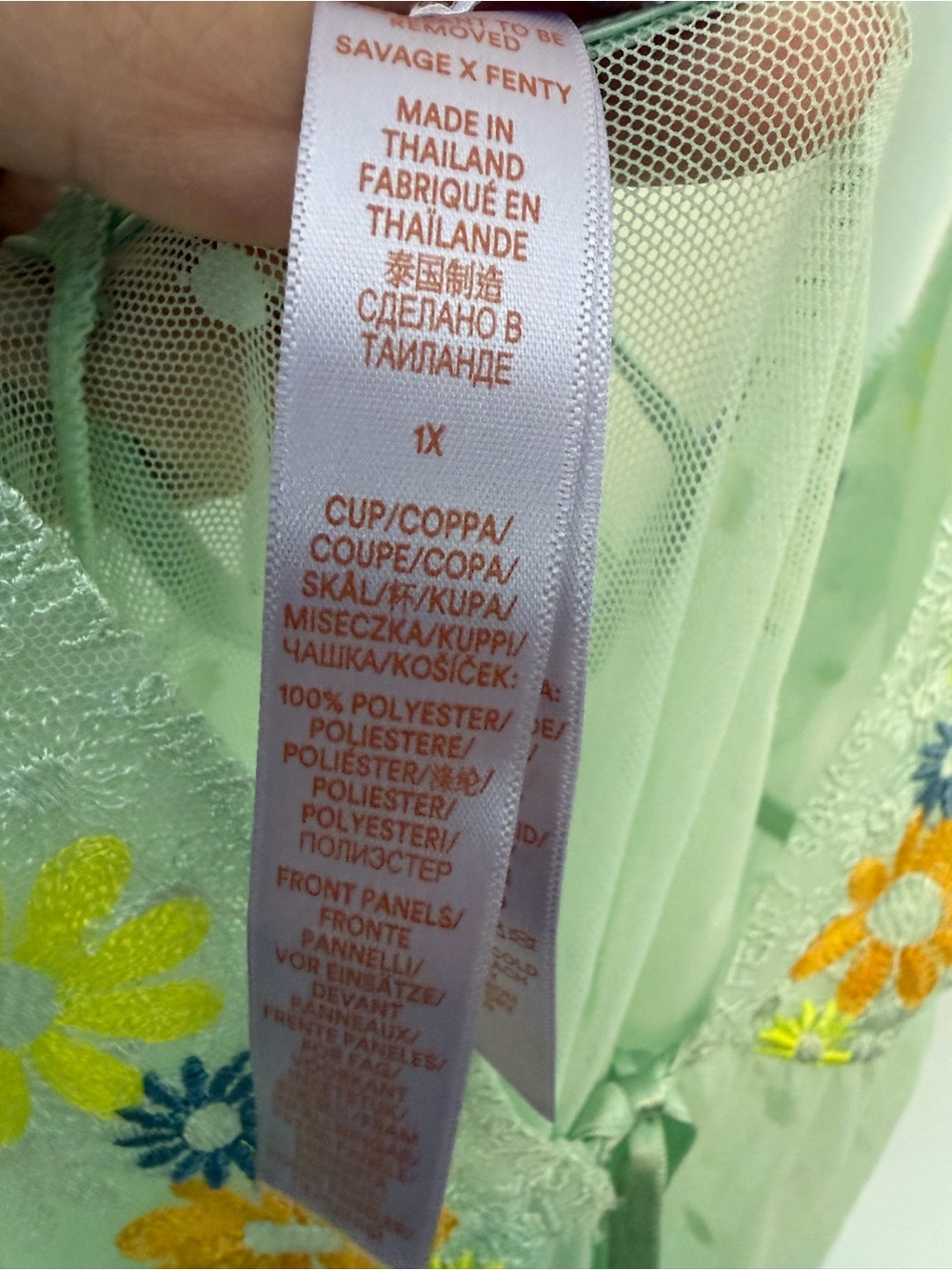 Savage X Fenty Free Spirit Floral Embroidered Night Slip Green Mist 1X - Picture 7 of 10